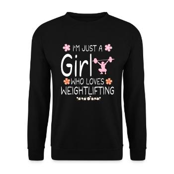 I m Just A Girl Who Loves Weightlifting - Sweat-shirt Unisexe - noir - Devant - Alina (178cm) & Michal (187cm)