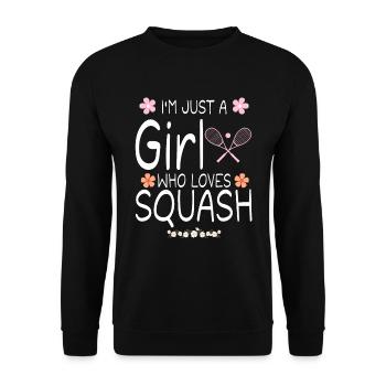 I m Just A Girl Who Loves Squash - Unisex Sweatshirt - black - Front - Alina (178cm) & Michal (187cm)