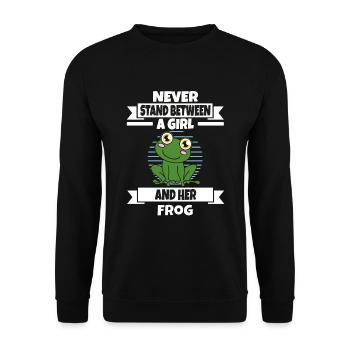 Frog Never Stand Between A Girl And Her Frog - Unisex Sweatshirt - black - Front - Alina (178cm) & Michal (187cm)