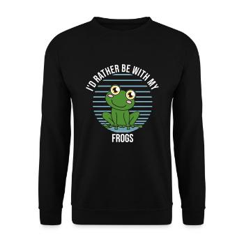 Frogs I'd Rather Be With My Frogs - Unisex Sweatshirt - black - Front - Alina (178cm) & Michal (187cm)