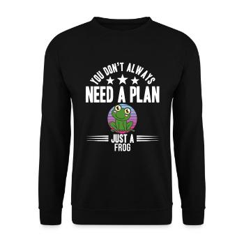 Grenouille dont vous n’avez pas besoin toujours un plan juste une grenouille - Sweat-shirt Unisexe - noir - Devant - Alina (178cm) & Michal (187cm)