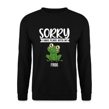 Frog Sorry I Have Plans With My Frog - Unisex Sweatshirt - black - Front - Alina (178cm) & Michal (187cm)