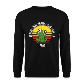 Grenouille avant j’étais normal maintenant j’ai une grenouille - Sweat-shirt Unisexe - noir - Devant - Alina (178cm) & Michal (187cm)