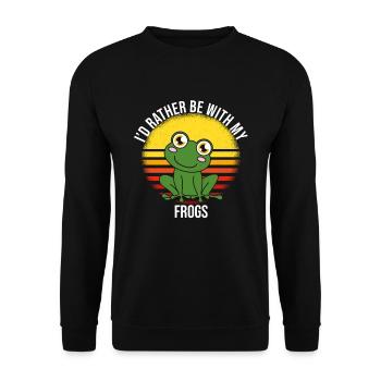 Frog I'd Rather Be With My Frogs - Unisex Sweatshirt - black - Front - Alina (178cm) & Michal (187cm)