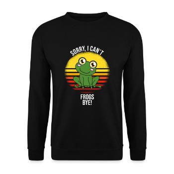 Frog Sorry I Can't Frogs Bye - Unisex Sweatshirt - black - Front - Alina (178cm) & Michal (187cm)