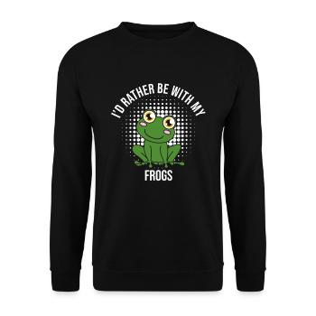 Grenouille Je préfère être avec mes grenouilles - Sweat-shirt Unisexe - noir - Devant - Alina (178cm) & Michal (187cm)