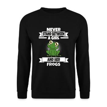 Frog Never Stand Between A Girl And Her Frogs - Unisex Sweatshirt - black - Front - Alina (178cm) & Michal (187cm)