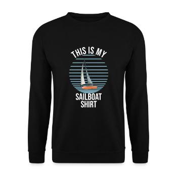 Sailboat This Is My Sailboat Shirt - Unisex Pullover - Schwarz - Vorne - Alina (178cm) & Michal (187cm)