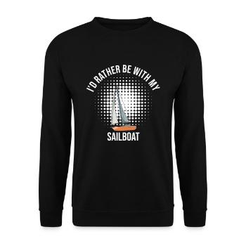 Sailboat I'd Rather Be With My Sailboat - Unisex Pullover - Schwarz - Vorne - Alina (178cm) & Michal (187cm)
