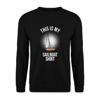Sailboat This Is My Sailboat Shirt - Unisex Pullover - Schwarz - Vorne - Alina (178cm) & Michal (187cm)