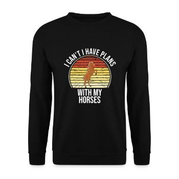 I Can't I Have Plans With My Horses - Unisex Sweatshirt - black - Front - Alina (178cm) & Michal (187cm)
