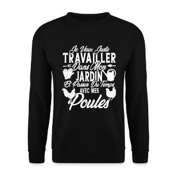 Je veux juste passer du temps avec mes poules - Sweat-shirt Unisexe - noir - Devant - Alina (178cm) & Michal (187cm)