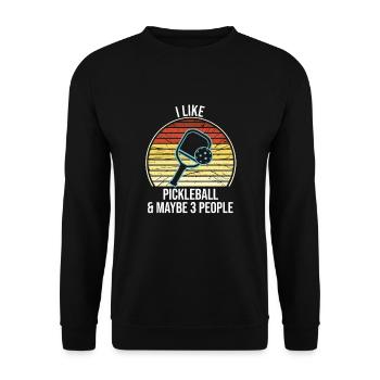 J’aime le pickleball et peut-être 3 personnes - Sweat-shirt Unisexe - noir - Devant - Alina (178cm) & Michal (187cm)