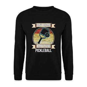 Ne me dérangez pas, je joue au pickleball - Sweat-shirt Unisexe - noir - Devant - Alina (178cm) & Michal (187cm)
