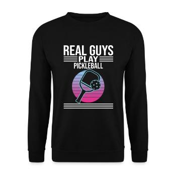 Real Guys Play Pickleball - Unisex Sweatshirt - black - Front - Alina (178cm) & Michal (187cm)