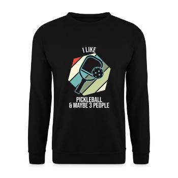 J’aime le pickleball et peut-être 3 personnes - Sweat-shirt Unisexe - noir - Devant - Alina (178cm) & Michal (187cm)