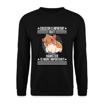Je préfère être avec mon hamster - Sweat-shirt Unisexe - noir - Devant - Alina (178cm) & Michal (187cm)