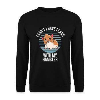Je préfère être avec mon hamster - Sweat-shirt Unisexe - noir - Devant - Alina (178cm) & Michal (187cm)