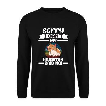 Je préfère être avec mon hamster - Sweat-shirt Unisexe - noir - Devant - Alina (178cm) & Michal (187cm)