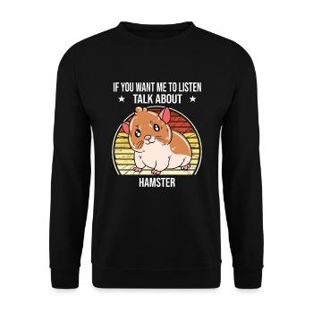 Je préfère être avec mon hamster - Sweat-shirt Unisexe - noir - Devant - Alina (178cm) & Michal (187cm)