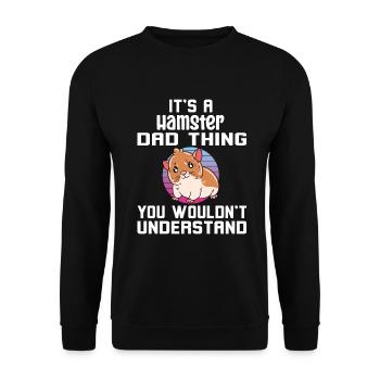 Je préfère être avec mon hamster - Sweat-shirt Unisexe - noir - Devant - Alina (178cm) & Michal (187cm)