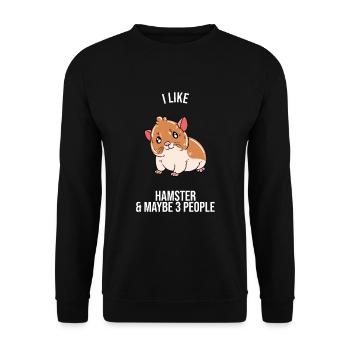 Je préfère être avec mon hamster - Sweat-shirt Unisexe - noir - Devant - Alina (178cm) & Michal (187cm)
