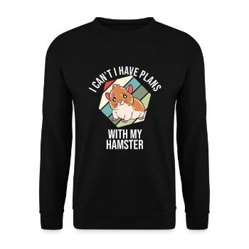Je préfère être avec mon hamster - Sweat-shirt Unisexe - noir - Devant - Alina (178cm) & Michal (187cm)