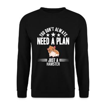 Je préfère être avec mon hamster - Sweat-shirt Unisexe - noir - Devant - Alina (178cm) & Michal (187cm)