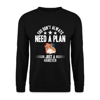 Je préfère être avec mon hamster - Sweat-shirt Unisexe - noir - Devant - Alina (178cm) & Michal (187cm)