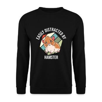 Je préfère être avec mon hamster - Sweat-shirt Unisexe - noir - Devant - Alina (178cm) & Michal (187cm)