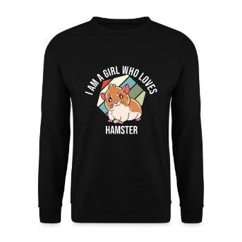 Je préfère être avec mon hamster - Sweat-shirt Unisexe - noir - Devant - Alina (178cm) & Michal (187cm)