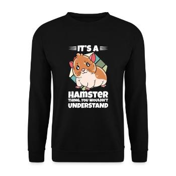 Je préfère être avec mon hamster - Sweat-shirt Unisexe - noir - Devant - Alina (178cm) & Michal (187cm)