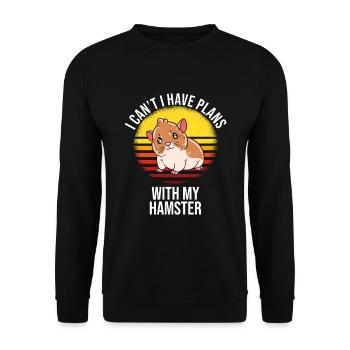 Je préfère être avec mon hamster - Sweat-shirt Unisexe - noir - Devant - Alina (178cm) & Michal (187cm)