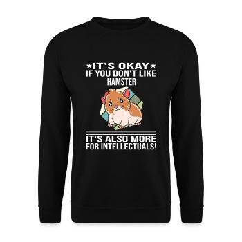Je préfère être avec mon hamster - Sweat-shirt Unisexe - noir - Devant - Alina (178cm) & Michal (187cm)