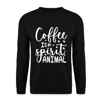 Coffee Is My Spirit Animal - Coffee Saying - Unisex Sweatshirt - black - Front - Alina (178cm) & Michal (187cm)