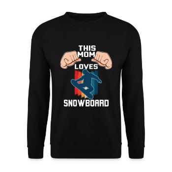 This Mom Loves Snowboard - Unisex Sweatshirt - black - Front - Alina (178cm) & Michal (187cm)