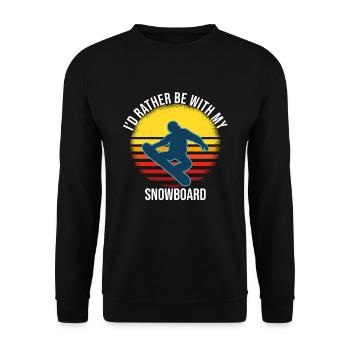 I'd Rather Be With My Snowboard - Unisex Sweatshirt - black - Front - Alina (178cm) & Michal (187cm)