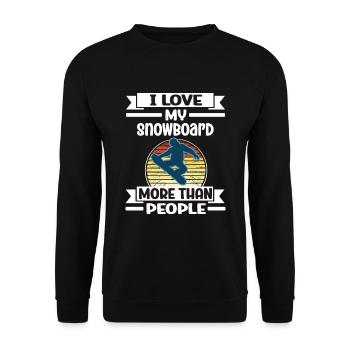 J'aime mon snowboard plus que les gens - Sweat-shirt Unisexe - noir - Devant - Alina (178cm) & Michal (187cm)