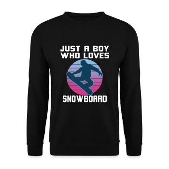 Just A Boy Who Loves Snowboarding - Unisex Sweatshirt - black - Front - Alina (178cm) & Michal (187cm)
