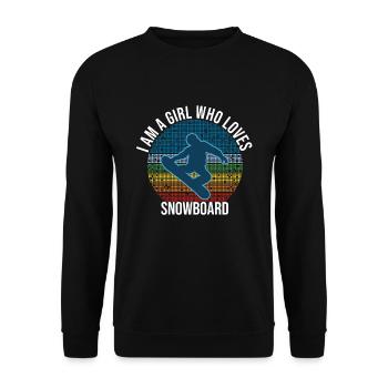 Snowboarding I Am A Girl Who Loves Snowboard - Unisex Sweatshirt - black - Front - Alina (178cm) & Michal (187cm)