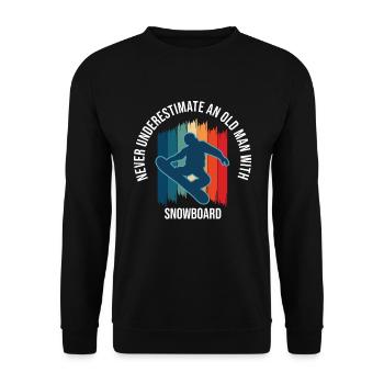 Never Underestimate An Old Man With Snowboard - Unisex Sweatshirt - black - Front - Alina (178cm) & Michal (187cm)