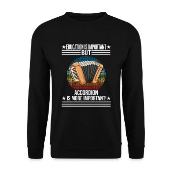 L’éducation est importante, mais l’accordéon est plus - Sweat-shirt Unisexe - noir - Devant - Alina (178cm) & Michal (187cm)