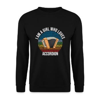 Je suis une fille qui aime l’accordéon - Sweat-shirt Unisexe - noir - Devant - Alina (178cm) & Michal (187cm)