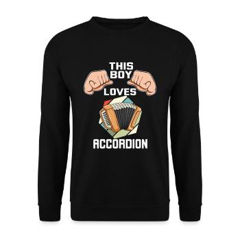 Ce garçon aime l’accordéon - Sweat-shirt Unisexe - noir - Devant - Alina (178cm) & Michal (187cm)