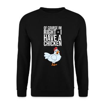 Bien sûr, à droite, j’ai un poulet - Sweat-shirt Unisexe - noir - Devant - Alina (178cm) & Michal (187cm)