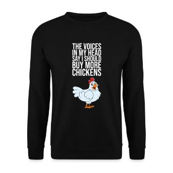 Je devrais acheter plus de poulets - Sweat-shirt Unisexe - noir - Devant - Alina (178cm) & Michal (187cm)