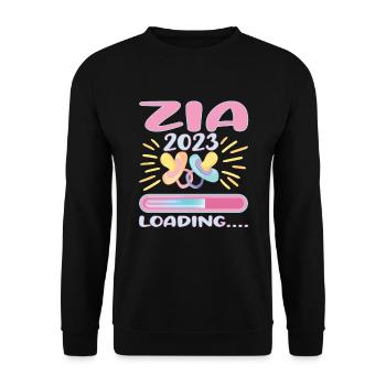 Zia 2023 Loading - Unisex Pullover - Schwarz - Vorne - Alina (178cm) & Michal (187cm)