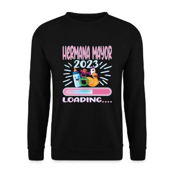 Hermana Mayor 2023 - Unisex Pullover - Schwarz - Vorne - Alina (178cm) & Michal (187cm)