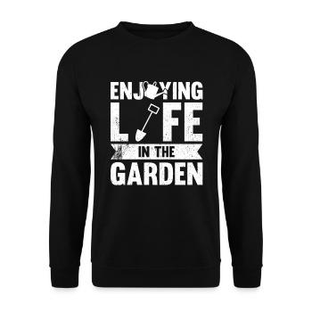 Enjoying Life In The Garden - Unisex Sweatshirt - black - Front - Alina (178cm) & Michal (187cm)