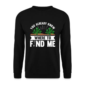 Tu sais déjà où me trouver - Sweat-shirt Unisexe - noir - Devant - Alina (178cm) & Michal (187cm)